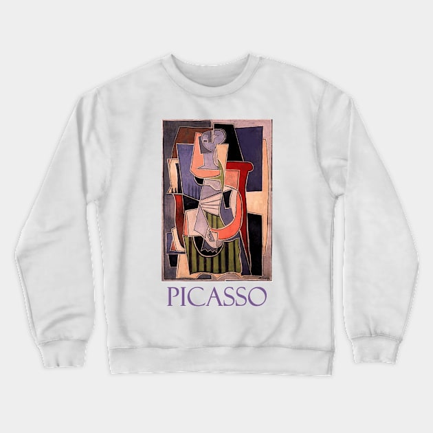 Woman Sitting in an Armchair (1920) by Pablo Picasso Crewneck Sweatshirt by Naves